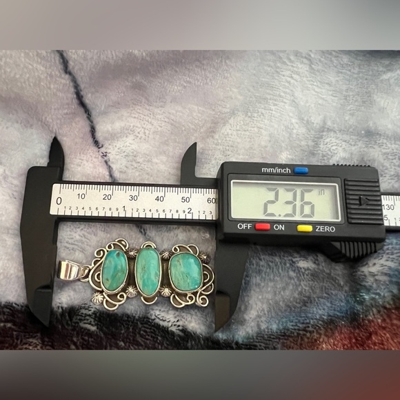 ❤️ Rare Morenci Turquoise Ststement Navajo Style 925 Pendant 2.36 x .97” 12.8gm - Picture 14 of 14